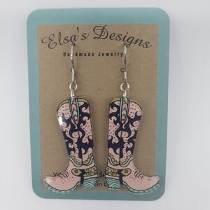 794- Western Cowgirl Boots Handmade Earrings NWT